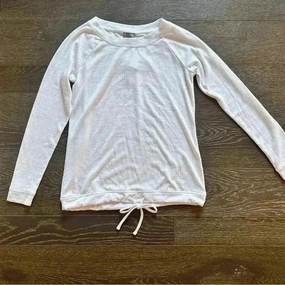 T By Talbots Long Sleeve White Shirt Drawstring Bottom Size XS New With Tags - Picture 1 of 5